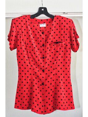Host Pick!! 🪐🍀🎱🌈 Vintage 1970s does 40s -Shoulder Pad Top, Andrews Sisters M